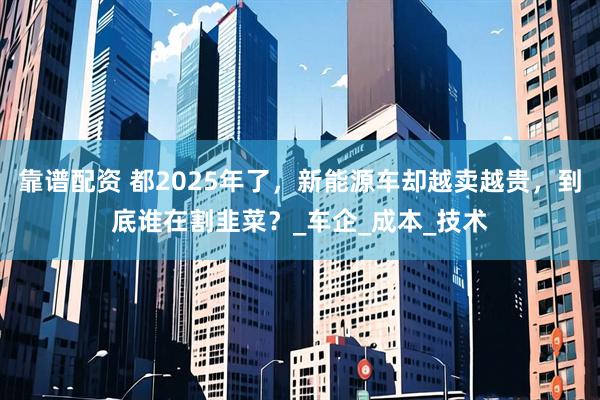 靠谱配资 都2025年了，新能源车却越卖越贵，到底谁在割韭菜？_车企_成本_技术